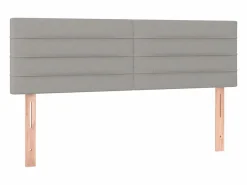 Clicnbuy Somier Tapizado|Somier - 140X190Cm|Cama box spring colchón y luces LED tela gris claro 140x190 cm