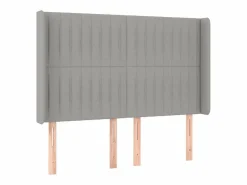 Clicnbuy Cama box spring colchón y luces LED tela gris claro 140x190 cm Outlet