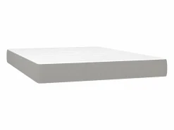 Clicnbuy Somier Tapizado|Somier - 140X190Cm|Cama box spring colchón y luces LED tela gris claro 140x190 cm