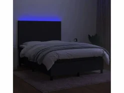 Cama box spring colchón y luces LED tela negro 140x190 cm^Clicnbuy Best