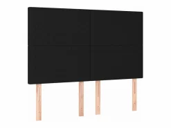 Cama box spring colchón y luces LED tela negro 140x190 cm^Clicnbuy Best
