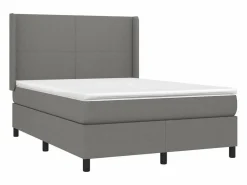 Cama box spring colchón y luces LED tela gris oscuro 140x190 cm^Clicnbuy Hot
