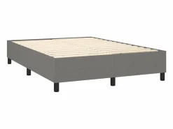 Cama box spring colchón y luces LED tela gris oscuro 140x190 cm^Clicnbuy Hot