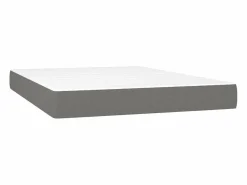 Cama box spring colchón y luces LED tela gris oscuro 140x190 cm^Clicnbuy Hot