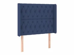 Cama box spring colchón y luces LED tela azul 90x190 cm^Clicnbuy Hot