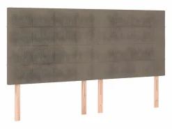 Clicnbuy Cama box spring colchón y luces LED tela gris taupe 180x200 cm Hot