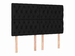 Cama box spring colchón y luces LED tela negro 140x190 cm^Clicnbuy Sale