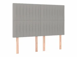 Clicnbuy Somier Tapizado|Somier - 140X190Cm|Cama box spring colchón y luces LED tela gris claro 140x190 cm