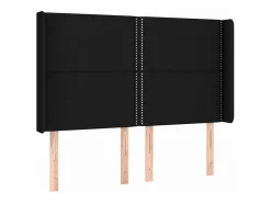 Clicnbuy Somier - 140X190Cm|Cama box spring colchón y luces LED tela negro 140x190 cm