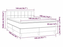 Clicnbuy Cama box spring colchón y luces LED tela negro 140x190 cm Online