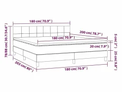 Clicnbuy Cama box spring colchón y luces LED tela gris taupe 180x200 cm Clearance
