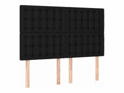 Clicnbuy Somier - 140X190Cm|Cama box spring colchón y luces LED tela negro 140x190 cm