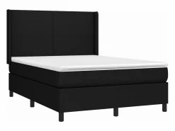 Cama box spring colchón y luces LED tela negro 140x190 cm^Clicnbuy Clearance
