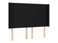 Cama box spring colchón y luces LED tela negro 140x190 cm^Clicnbuy Clearance