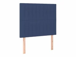 Clicnbuy Somier Tapizado|Somier - 90X190Cm|Cama box spring colchón y luces LED tela azul 90x190 cm