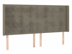 Cama box spring colchón y luces LED tela gris taupe 180x200 cm^Clicnbuy Sale