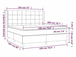 Cama box spring colchón y luces LED tela gris taupe 180x200 cm^Clicnbuy Sale