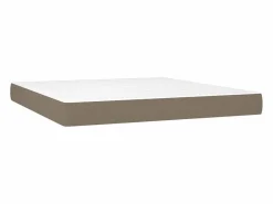 Clicnbuy Somier - 180X200Cm|Cama box spring colchón y luces LED tela gris taupe 180x200 cm