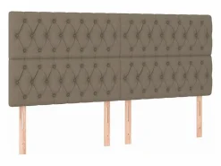 Clicnbuy Somier - 180X200Cm|Cama box spring colchón y luces LED tela gris taupe 180x200 cm