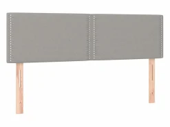 Cama box spring colchón y luces LED tela gris claro 140x190 cm^Clicnbuy Clearance