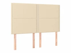 Clicnbuy Cama box spring colchón y luces LED tela crema 140x190 cm Sale