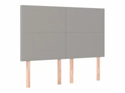 Clicnbuy Somier Tapizado|Somier - 140X190Cm|Cama box spring colchón y luces LED tela gris claro 140x190 cm