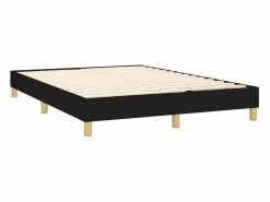 Clicnbuy Somier Tapizado|Somier - 140X190Cm|Cama box spring colchón y luces LED tela negro 140x190 cm