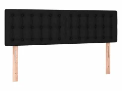 Clicnbuy Somier Tapizado|Somier - 140X190Cm|Cama box spring colchón y luces LED tela negro 140x190 cm