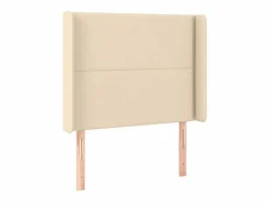 Clicnbuy Somier - 90X190Cm|Cama box spring colchón y luces LED tela color crema 90x190 cm