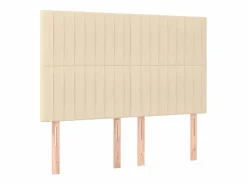 Clicnbuy Somier - 140X190Cm|Cama box spring colchón y luces LED tela crema 140x190 cm