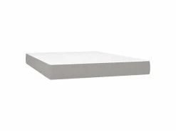 Clicnbuy Somier - 140X190Cm|Cama box spring colchón y luces LED tela gris claro 140x190 cm
