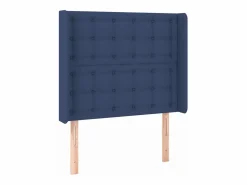 Clicnbuy Cama box spring colchón y luces LED tela azul 90x190 cm Hot