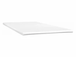 Cama box spring colchón y LED cuero sintético blanco 120x190 cm^Clicnbuy Online