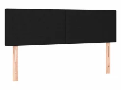 Cama box spring colchón y luces LED tela negro 140x190 cm^Clicnbuy Best