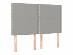 Clicnbuy Somier - 140X190Cm|Cama box spring colchón y luces LED tela gris claro 140x190 cm
