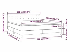 Clicnbuy Cama box spring colchón y luces LED tela gris taupe 180x200 cm Clearance
