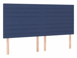 Cama box spring colchón y luces LED tela azul 180x200 cm^Clicnbuy Clearance