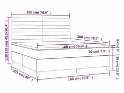 Cama box spring colchón y luces LED tela azul 180x200 cm^Clicnbuy Clearance