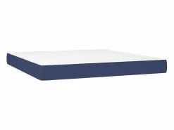 Cama box spring colchón y luces LED tela azul 180x200 cm^Clicnbuy Discount