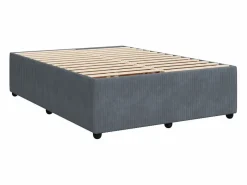 Clicnbuy Cama box spring con colchón terciopelo oscuro 140x190 cm Gris Online