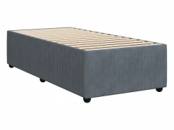 Clicnbuy Cama box spring con colchón terciopelo oscuro 90x190 cm Gris