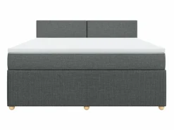 Cama box spring con colchón tela oscuro 180x200 cm^Clicnbuy Clearance