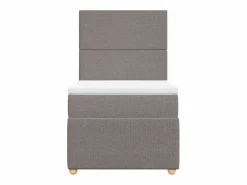 Clicnbuy Cama box spring con colchón tela gris taupe 90x190 cm Topo Clearance
