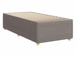 Clicnbuy Cama box spring con colchón tela gris taupe 90x190 cm Topo Clearance