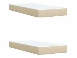 Clicnbuy Cama box spring con colchón tela color 200x200 cm Crema Sale
