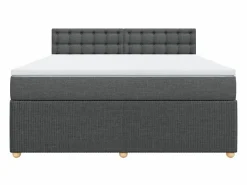 Cama box spring con colchón tela oscuro 180x200 cm^Clicnbuy Sale