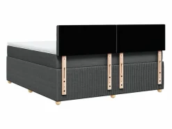 Cama box spring con colchón tela oscuro 180x200 cm^Clicnbuy Sale
