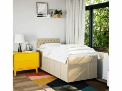 Cama box spring con colchón tela color 90x190 cm^Clicnbuy Hot