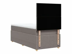Clicnbuy Somier - 90X190Cm|Cama box spring con colchón tela gris taupe 90x190 cm