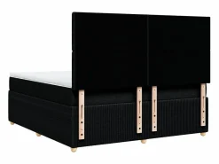 Clicnbuy Cama box spring con colchón tela 180x200 cm Negro Discount